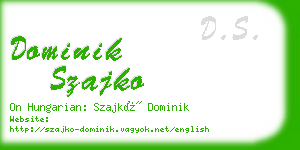 dominik szajko business card